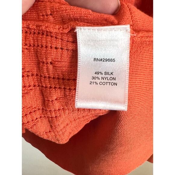 Pendleton Long Sleeve Button Front Knit Cardigan Sweater Orange Women's Size L - Picture 6 of 9